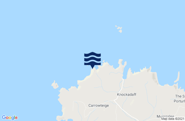 Mapa da tábua de marés em Benwee Head, Ireland