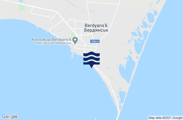 Mapa da tábua de marés em Berdyans’k, Ukraine
