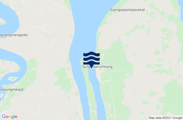 Mapa da tábua de marés em Berembang (Sungi Panai), Indonesia