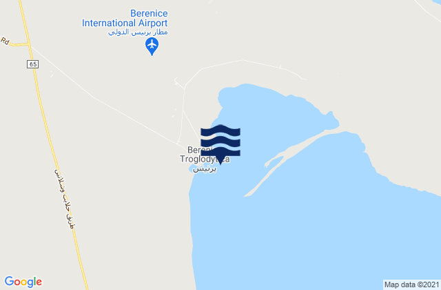 Mapa da tábua de marés em Berenice, Egypt