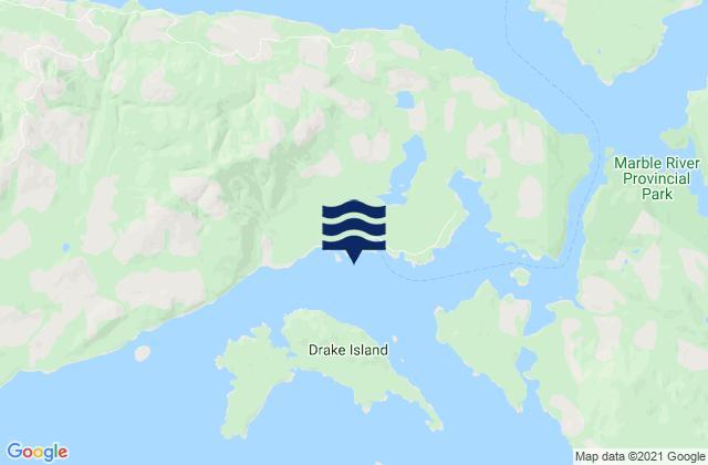 Mapa da tábua de marés em Bergh Cove, Canada