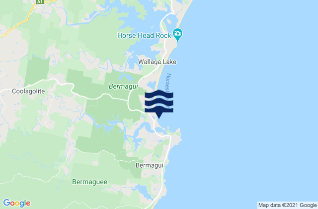 Mapa da tábua de marés em Bermagui, Australia