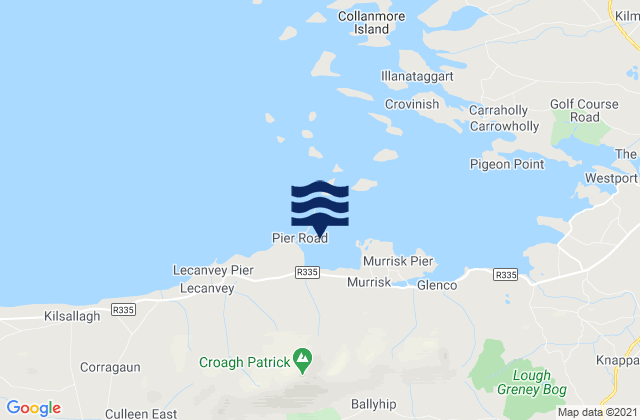 Mapa da tábua de marés em Bertra Beach (Murrisk), Ireland
