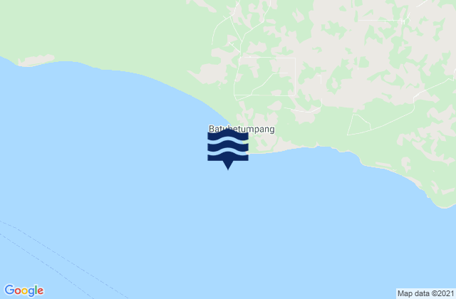 Mapa da tábua de marés em Besar Island Bangka Strait, Indonesia