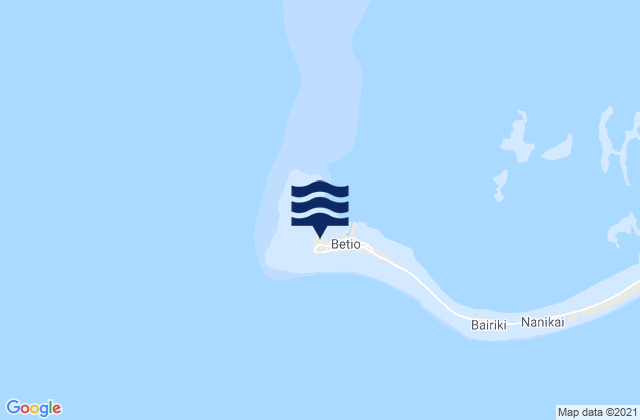 Mapa da tábua de marés em Betio Village, Kiribati