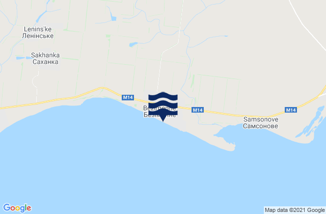 Mapa da tábua de marés em Bezimenne, Ukraine