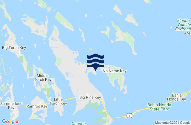 Mapa da tábua de marés em Big Pine Key (Bogie Channel Bridge), United States