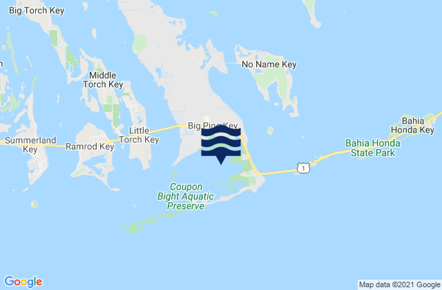 Mapa da tábua de marés em Big Pine Key (Coupon Bight), United States