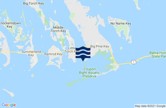 Mapa da tábua de marés em Big Pine Key (Newfound Harbor Channel), United States