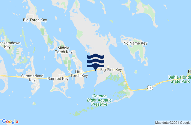 Mapa da tábua de marés em Big Pine Key (Pine Channel Bridge South Side), United States