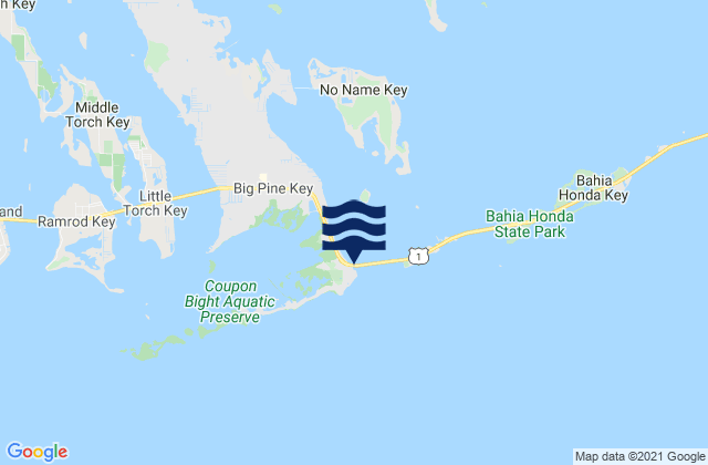 Mapa da tábua de marés em Big Pine Key (Spanish Harbor), United States