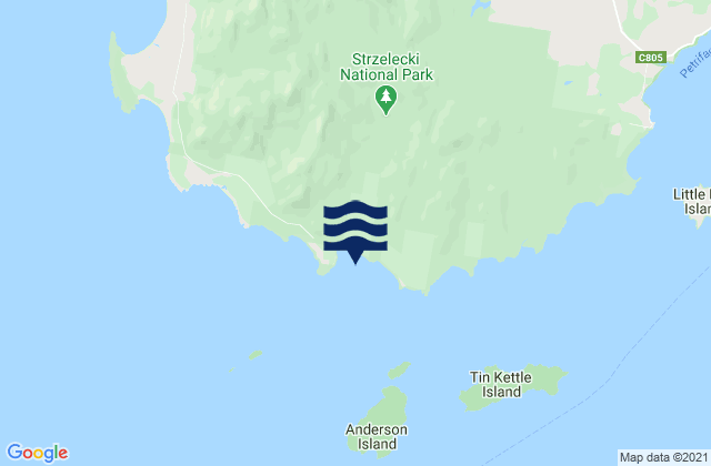 Mapa da tábua de marés em Big River Cove, Australia