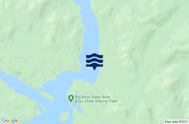 Mapa da tábua de marés em Big Rose Island, United States
