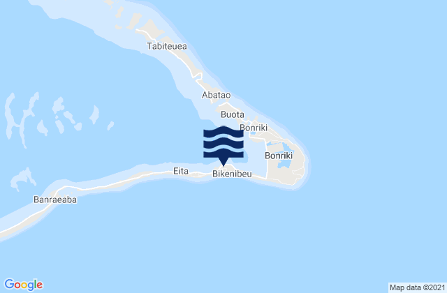 Mapa da tábua de marés em Bikenibeu Village, Kiribati