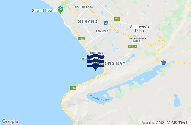 Mapa da tábua de marés em Bikini Beach (Gordon's Bay), South Africa