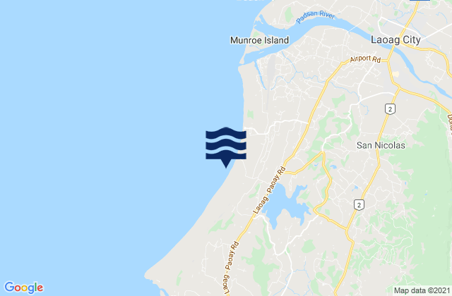 Mapa da tábua de marés em Bil-Loca, Philippines