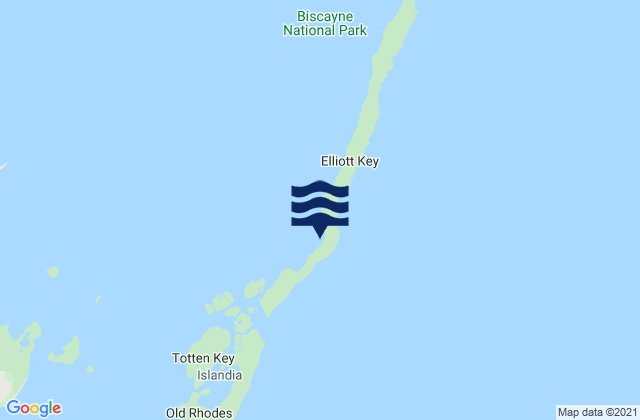Mapa da tábua de marés em Billys Point South Of Elliott Key Biscayne Bay, United States