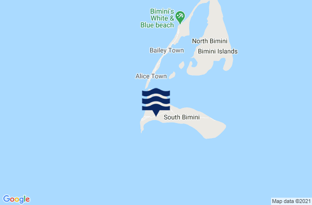 Mapa da tábua de marés em Bimini District, Bahamas