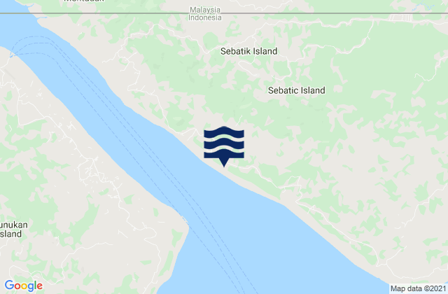 Mapa da tábua de marés em Binalawan, Indonesia