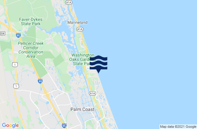 Mapa da tábua de marés em Bing Landing, United States