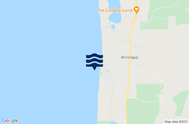 Mapa da tábua de marés em Binningup Beach, Australia