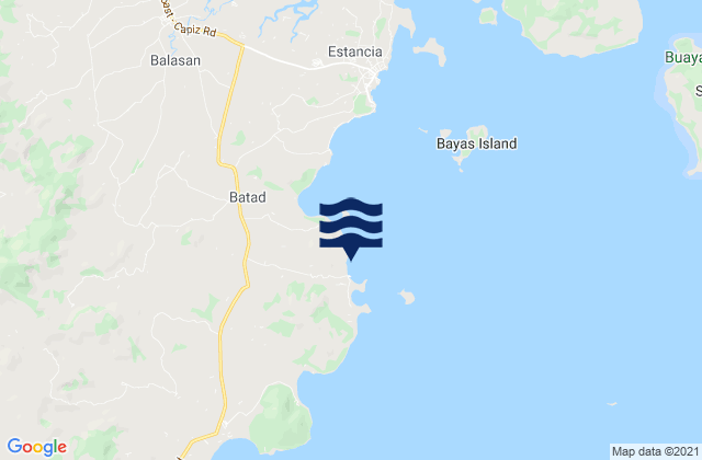Mapa da tábua de marés em Binon-an, Philippines