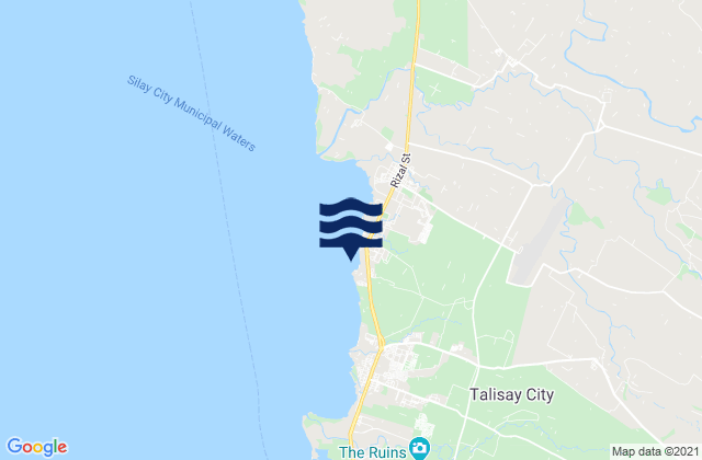 Mapa da tábua de marés em Binonga, Philippines