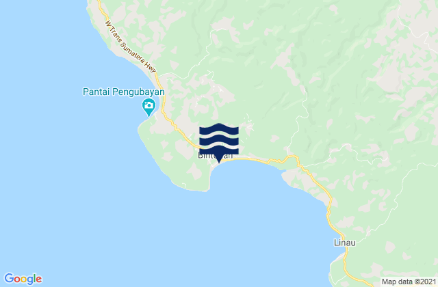 Mapa da tábua de marés em Bintuhan, Indonesia