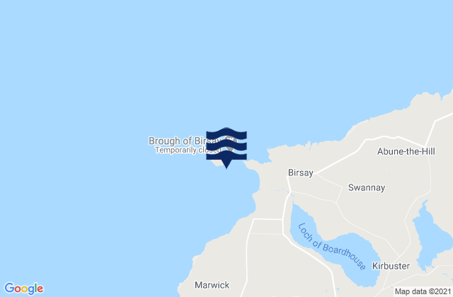 Mapa da tábua de marés em Birsay Bay, United Kingdom