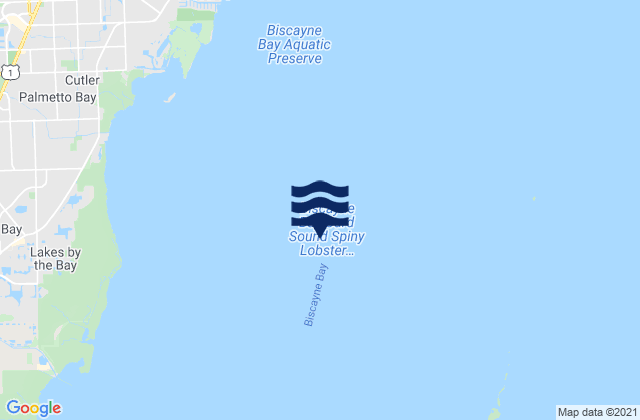 Mapa da tábua de marés em Biscayne Bay, United States