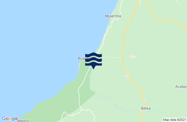 Mapa da tábua de marés em Bitica, Equatorial Guinea