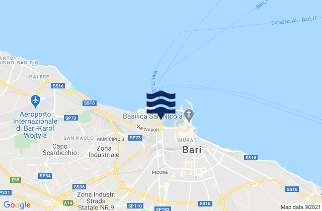 Mapa da tábua de marés em Bitritto, Italy