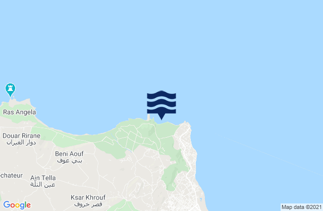 Mapa da tábua de marés em Bizerte Nord, Tunisia