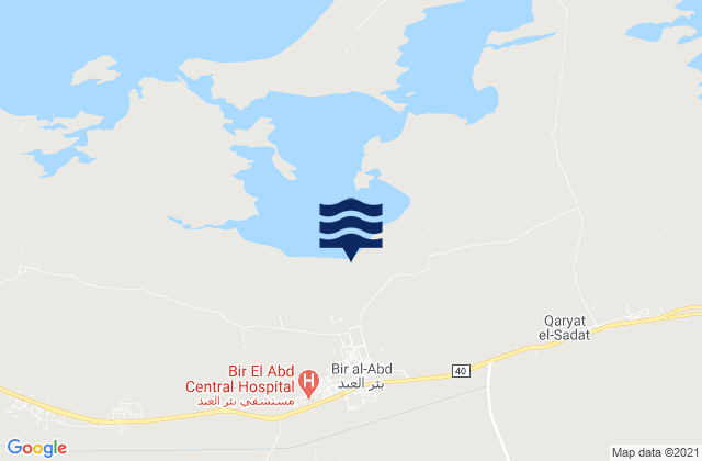 Mapa da tábua de marés em Bi’r al ‘Abd, Egypt