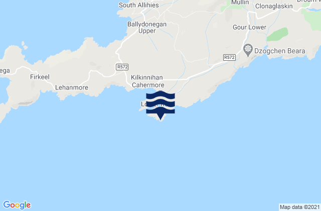Mapa da tábua de marés em Black Ball Head, Ireland