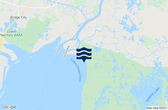 Mapa da tábua de marés em Black Bayou Cutoff, United States