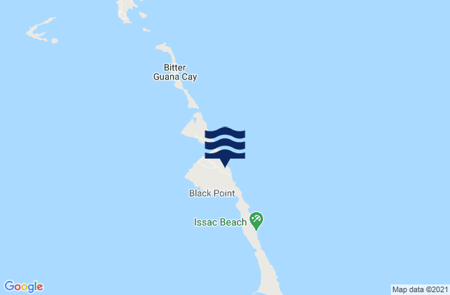Mapa da tábua de marés em Black Point District, Bahamas