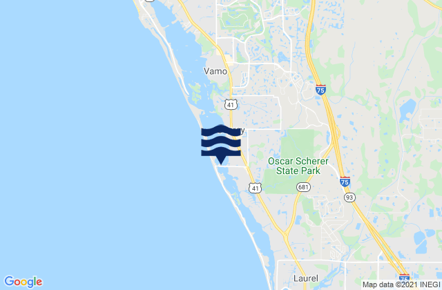 Mapa da tábua de marés em Blackburn Point, United States
