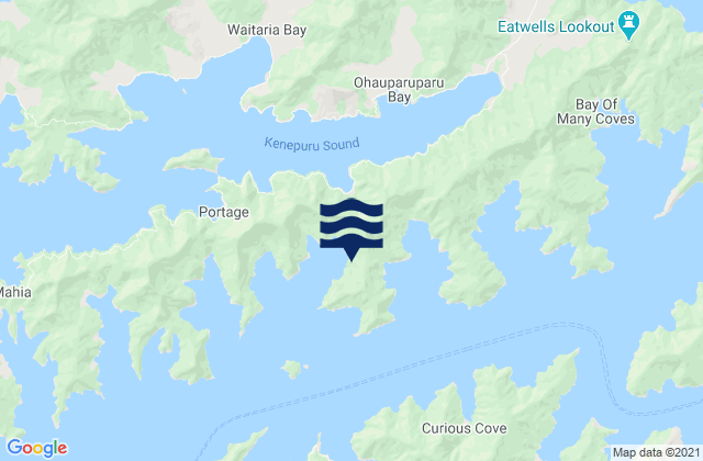 Mapa da tábua de marés em Blackwood Bay or Tahuahua Bay, New Zealand