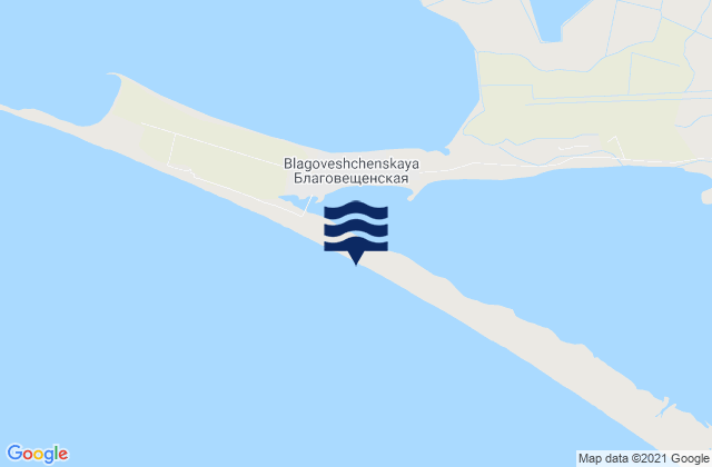 Mapa da tábua de marés em Blagovetschenskaya, Russia