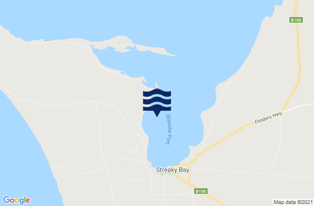 Mapa da tábua de marés em Blanche Port, Australia