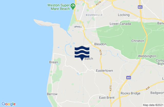 Mapa da tábua de marés em Bleadon, United Kingdom
