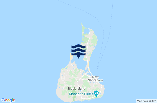 Mapa da tábua de marés em Block Island (Great Salt Pond), United States