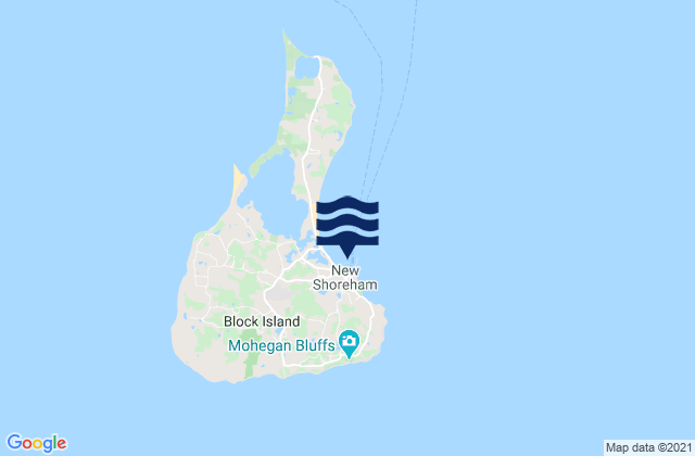 Mapa da tábua de marés em Block Island (Old Harbor), United States
