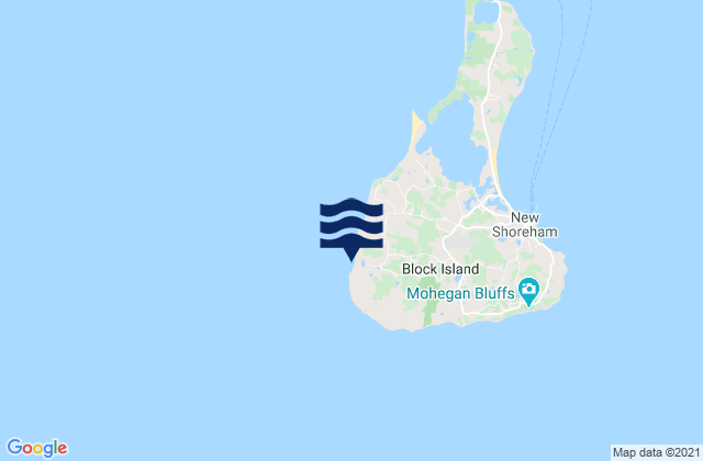 Mapa da tábua de marés em Block Island (West), United States