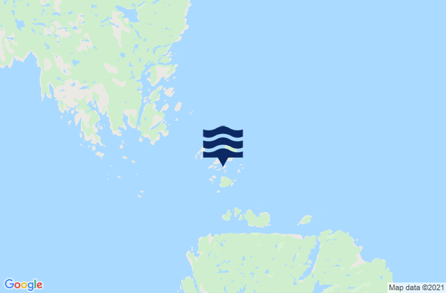 Mapa da tábua de marés em Block Islands, Canada