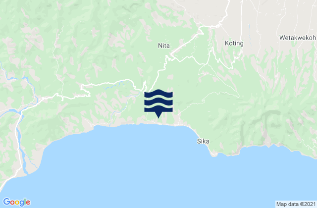 Mapa da tábua de marés em Bloro, Indonesia
