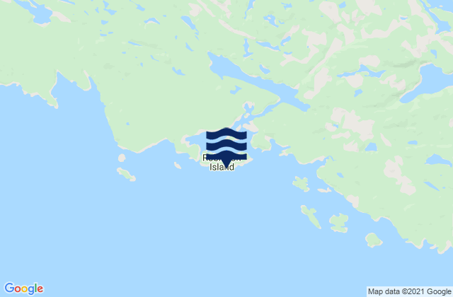 Mapa da tábua de marés em Blunden Harbour, Canada