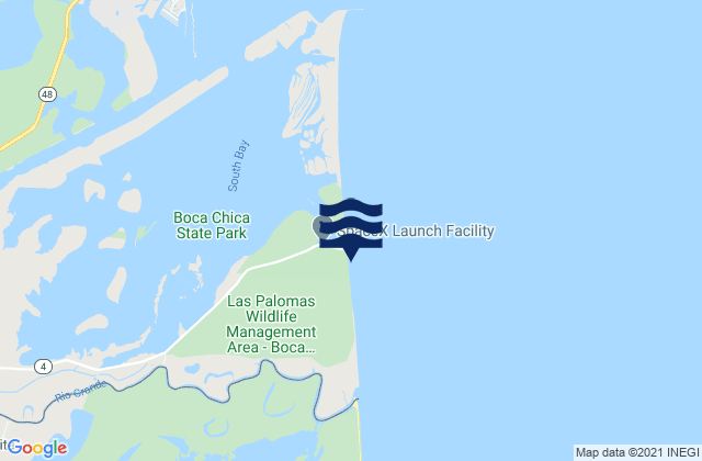 Mapa da tábua de marés em Boca Chica Beach, United States