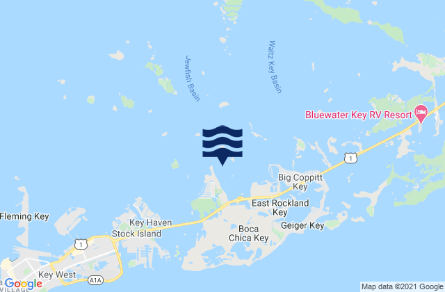 Mapa da tábua de marés em Boca Chica Key (Long Point), United States